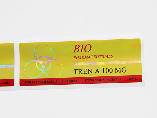 طباعة رقائق الذهب ISO 10ml فيال تسميات لاصقة قوية لزجة لخلات ترينبولون