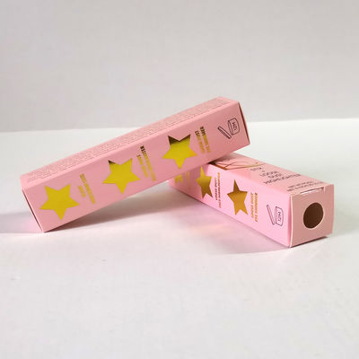 CMYK Hot Stamping Cosmetic Paper Box ، تغليف علبة أحمر الشفاه القابلة للطي