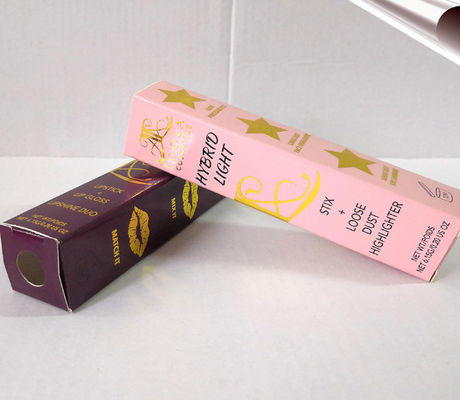 CMYK Hot Stamping Cosmetic Paper Box ، تغليف علبة أحمر الشفاه القابلة للطي