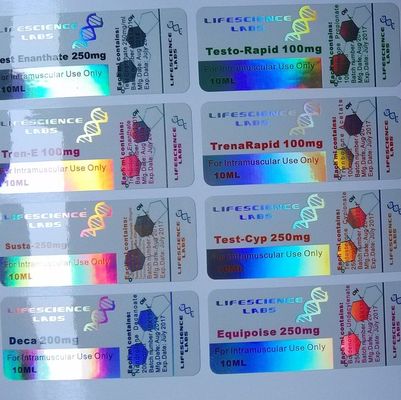 تسميات زجاجة الدواء OEM ، ملصقات الهولوغرام الأمن الورقية 80gsm