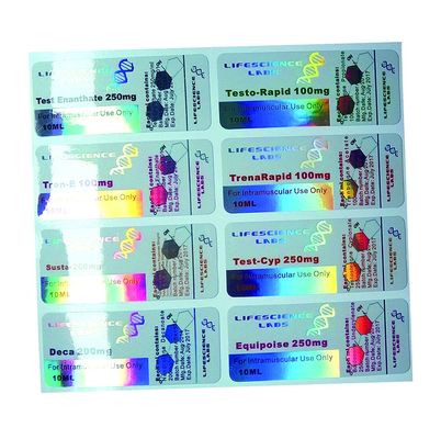 تسميات زجاجة الدواء OEM ، ملصقات الهولوغرام الأمن الورقية 80gsm