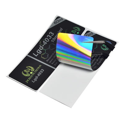 OEM الأسود 3x6.8cm التصوير المجسم الفينيل الصيدلة قارورة تسميات شهادة SGS