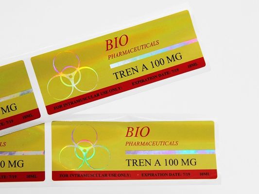 طباعة رقائق الذهب ISO 10ml فيال تسميات لاصقة قوية لزجة لخلات ترينبولون