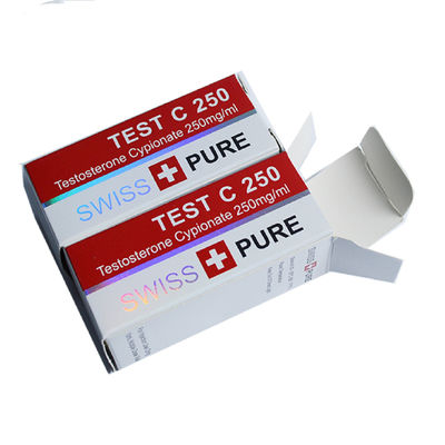 UV Coating 10ml Vial Boxes ، 300gsm صناديق تغليف من الورق المقوى الأبيض