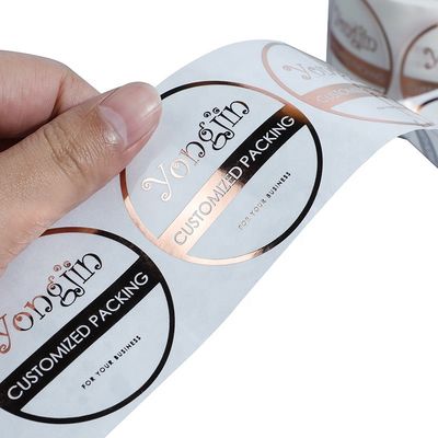BOPP Hot Stamping Gold Foil Stickers ، OEM Gold Foil Transparent Sticker