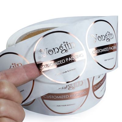 BOPP Hot Stamping Gold Foil Stickers ، OEM Gold Foil Transparent Sticker