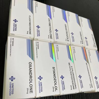 Winstrol Tablets Paper Box Printing ، ختم صناديق حبوب الدواء المنقوشة بالفضة الفضية