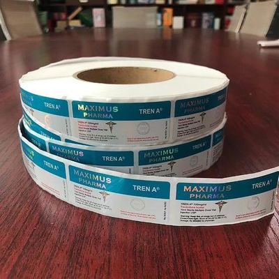 مخصص الطباعة الملونة الهولوغرام Steriod 3x6 سم الليزر ورقة فيال تسميات بواسطة لفة لاستخدام قنينة حقن 10 مل